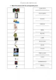 English worksheet: Classroom material