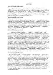 English worksheet: Articles