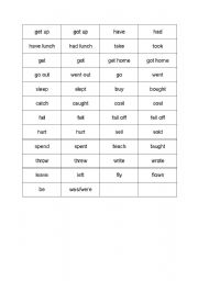 English Worksheet: Memory: irregular verb present-present perfect