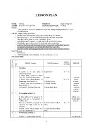 English Worksheet: lesson plan reading