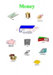 English worksheet: Money - pictionary (1)