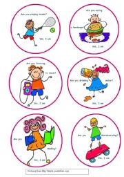 English Worksheet: Actions_memory game