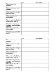 English Worksheet: Reported speech questionaire