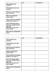 English worksheet: Reported speech questionaire