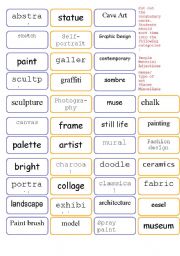 English Worksheet: Art Vocabulary