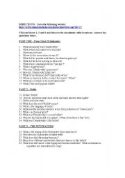 English Worksheet: Tchaikovsky Questions