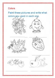 English Worksheet: colors