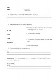 English Worksheet: DRAMA TEST