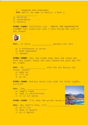 English Worksheet: Staying at a hotel part 2