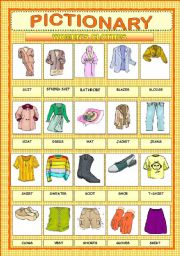 English Worksheet: PICTIONARY  - WOMEN S CLOTHES