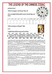 English Worksheet: The Legend of the Chinese Zodiac