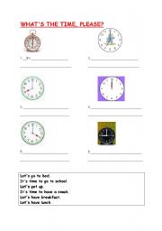 English worksheet: Whats the time