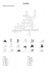 English worksheet: Clothes puzzle