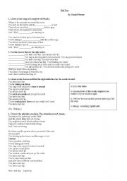 English Worksheet: Bad Day By Daniel Powter