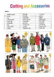 English Worksheet: Clothing matching