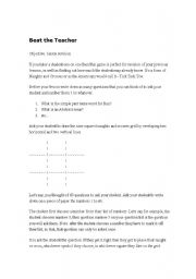 English Worksheet: game