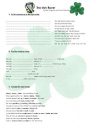 English Worksheet: The Irish Rover by the Pogues and the Dubliners