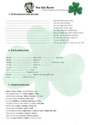 English worksheet: The Irish Rover by the Pogues and the Dubliners