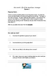 English worksheet: Secret life of the American Teenager Episode 2