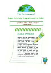 English Worksheet: The Environment: Global Warming