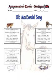 English Worksheet: Old MacDonald Song lyrics