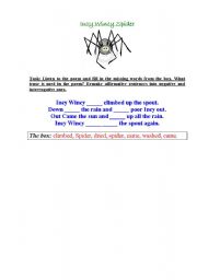 English Worksheet: Incy Wincy Spider