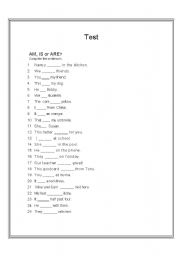 English worksheet: Beginner Level Test 