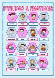 English Worksheet: FEELINGS & EMOTIONS