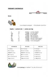 English worksheet: present continuous