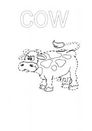 English worksheet: Complete the cow