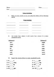 English worksheet: Back to School Activities
