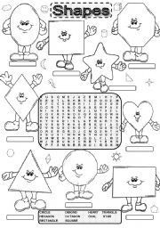 English Worksheet: Wordsearch SHAPES