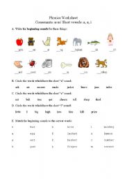 English Worksheet: Phonics Quiz