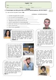 English Worksheet: Test - School Confessions (4 pages)