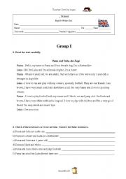 English Worksheet: 5th grade evaluation test