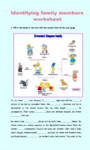 English Worksheet: Identifying family members