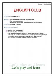 English worksheet: Actions - Present Progressive