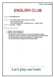 English Worksheet: Actions - Present Progressive