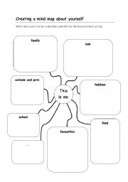 English Worksheet: Creating a mind map about yourself