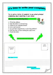 English Worksheet: Write a letter of complaint