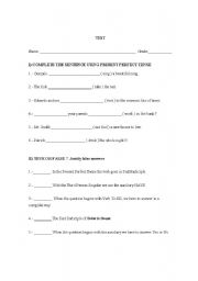 English worksheet: Present Perfect Tense, activity