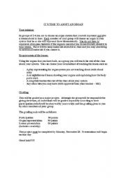 English Worksheet: Adopt an organ