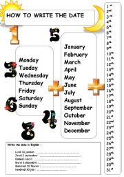 English Worksheet: how to write the date