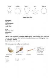 English worksheet: Shape biscuits