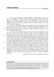 Gullivers Travels - Reading comprehension, vocabulary and grammar