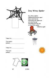 English Worksheet: Incy Wincy Spider