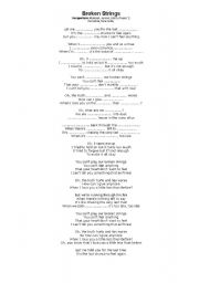 English Worksheet: Broken Strings (J. Morrison & N. Furtado)