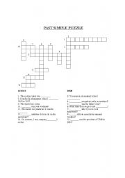 English worksheet: Past simple puzzle
