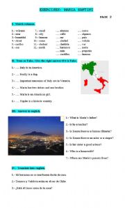 English worksheet: EXERCISES ON A TEXT ABOUT MARIA SANTINI