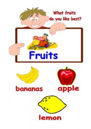 English Worksheet: what fruits do you like best?